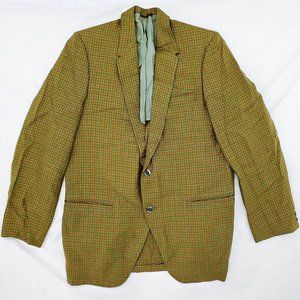 CURLEE CLOTHES Vintage Blazer Green Sport Jacket Irish Plaid Size 42L